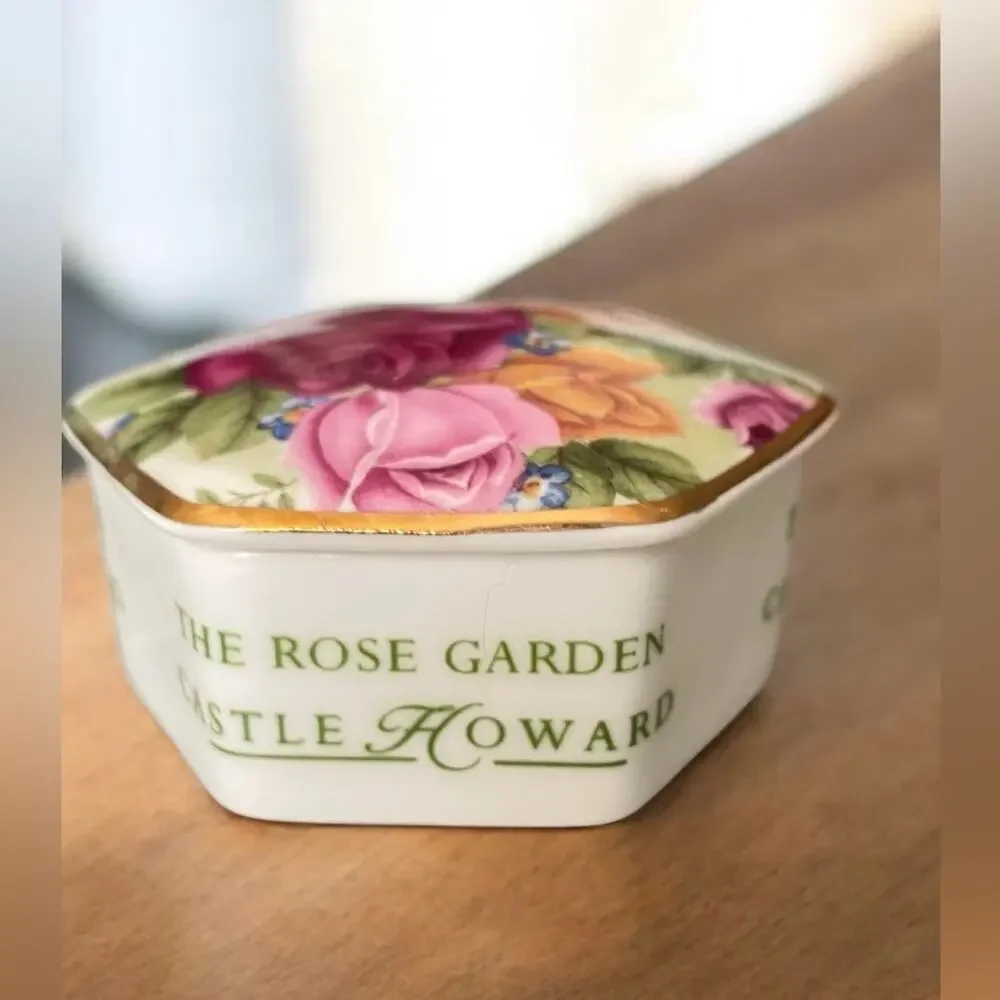 Fine Bone China The Rose Garden Howard Castle Trinket Box Made in England
